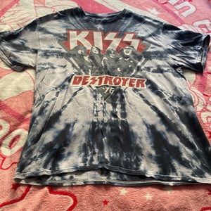 Kiss shirt liquid blue
